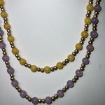 Vintage Set of Two‎ Glass Bead Necklaces Purple Photo 1