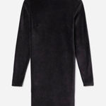 Everlane  Black The Velour Mock Neck Long Sleeve Mini Dress‎ Photo 0