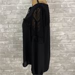 Gibson  Swiss Dot Sheer Black Blouse Photo 3