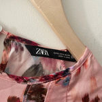 ZARA  Pink Floral Ruffle Long Sleeve Blouse Photo 6