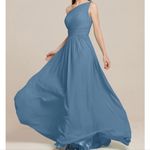 David's Bridal AW Grace Bridesmaid Prom Formal Special Occasion Wedding Guest Dress, 12, Blue Photo 2