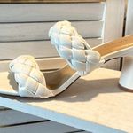 EXPRESS  White Double Strap Braided Sandals Photo 1