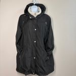 Ralph Lauren Lauren‎  Black Hooded Sherpa Lined Zipper Snap Closure Large Jacket Photo 2