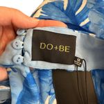 DO+BE NWT Tropical Halter Mini Dress Blue White Leaf Print Back Tie Medium Photo 1