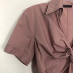 New York & Company Womens Top 4 Twisted Front Business Career Office Siren Chic Pink Photo 4