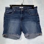 Kensie Blue Denim Cut Off Jean Raw Hem Cuffed High Waist Distressed Shorts 10 Photo 0