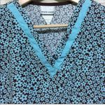 White Swan lightweight corduroy floral scrub top size S Photo 2