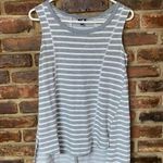 Cable & Gauge  Gray White Striped Sleeveless Knit Top Women's Size Small Photo 5