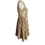 Womens Sleeveless Yellow Cheetah Animal Print Pleated Wanda Shirt Dress Size S Photo 3