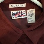 Bill Blass Women’s vintage bill bass petite jeans Burgundy Button-Up Shirt  faux suede Photo 3