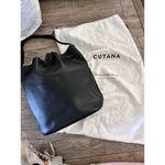 Cuyana  Women's Black Leather Adjustable Shoulder Strap Bucket Bag Photo 14