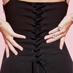 Reformation  Dahlia Black Lace Up Back Maxi Dress Floor Length Size 2 Photo 0