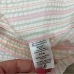Time & Tru  Seersucker dress pink green size small ruffle sleeve Photo 6