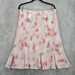 Laura Scott  Pink Floral Flare Boho Indie Y2K Knee Length Cottage Skirt Large Photo 1