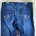 MARIANNE Size 16 Blue Denim Capri Jeans 5 Pockets Embroidered Back Pockets Photo 4