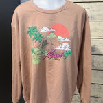 Social Scene Maui Hawaii Graphic Sweatshirt Size Juniors XL Tan Photo 0