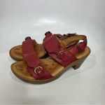 Clarks Born Timia raspberry pink leather sandals heels women’s size‎ 9 casual summer Photo 3