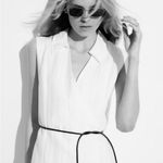 H&M White Mini Dress with Black Trim Photo 1
