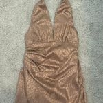 Nude Bodycon Cheetah Print Halter Top Dress Tan Size L Photo 3