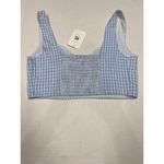 Elodie  Gingham Sweetheart Neck Smocked Crop Tank Top Size Medium (b9) Photo 2