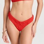 Mara Hoffman NWT  Cece Crinkled Bikini Bottom in Red Size Small Photo 0