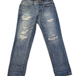 American Eagle  “Boy Crop” Distressed Cropped Blue Jeans Size 2 Relaxed Slouchy Photo 0