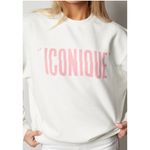 NEW CLARE V. iconique long sleeve sweatshirt in white with peony letters small Photo 2
