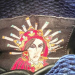 Kooreloo Rich Blue Velour Mini Bag Black Leather Trim Chain Strap Luxury Purse Blue Photo 3