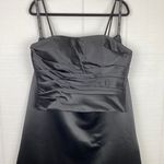 Bill Levkoff Black Satin Formal 2 Piece A-line Skirt Ruched Top Removable Straps Photo 1