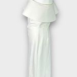 Chiara Boni Elisse Dress Women's 46 White One Shoulder Ruffle Sheath Knee Length Size 10 Photo 3