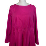 Eshakti  Dress Midi Cotton Fit & Flare Cocktail Long Sleeve Bow Dress, 2X (20W) Photo 5