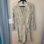 Rails  Jasmine Smocked Waist Mini Dress Cream Snakeskin Print‎ Size Medium Photo 1
