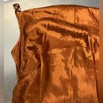 SheIn  Draped Neck Burnt Orange Floral Satin Mini Dress - Size XL - NWT Photo 2