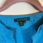 Ralph Lauren Lauren  Women’s Blue 100% Linen Top Small Photo 2