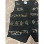 Sweater vest beaded holiday knit size small Black Photo 1