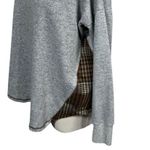 Hem & Thread Plaid Contrast Gray Knit Pullover Sweater Back Cutout Women's Small Photo 4