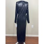Nanette Lepore NEW Womens 12 Black Sequin Long Sleeve Maxi Evening Gown Dress Photo 4