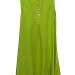 Aria  Handmade Italian Linen Monalisa Vest Dress Size Medium In Kiwi Sleeveless Photo 0