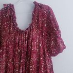 Free People  Fuchsia Combo Babydoll Mini Abstract Dress Photo 2