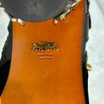 Coach EUC  Moto Bootie Tea Rose Block Heel Black Leather Suede Women's 5 Photo 10