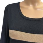 Allison Brittney Striped Long Sleeve Rayon Blend Knit Sweater Midi Dress Large Photo 2