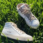 P448  high top white patent leather sneakers size (38) US SIZE 7.5 - 8 womens Photo 1