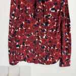 Love moschino  Red Floral Neck Tie Bow Blouse Sz 8 Photo 3