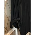 Hannah Sz S Soft Black Tie Sleeve Deep V Tie Back Top Photo 3