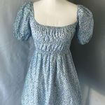 Elodie Blue and White Puff Sleeve Sundress Photo 8