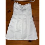 Lulus NWT  Unforgettable Icon White Satin Strapless Floral Mini Dress Party Sz M Photo 5