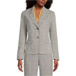 KASPER Plaid Notch Lapel Long Sleeve Flap Pocket Coordinating Two Button Jacket Gray Size 16 Photo 2