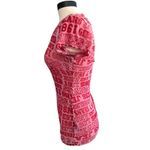 Guess Vtg Y2K Logocentric Ruched V Neck Red T Shirt Size Small Hip Hop Pop Core Photo 3