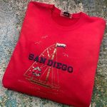 Vintage Christie Alexander San Francisco Marine Club jewel sweatshirt, size XL Red Photo 8