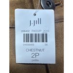 J. Jill Women's New Faux Suede Luxe Taylor Pants Ankle Straight Slim Leg 2P Brown Photo 3